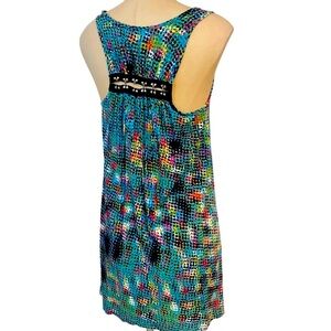 Cabo multicolored racer back trapeze abstract asymmetrical tunic